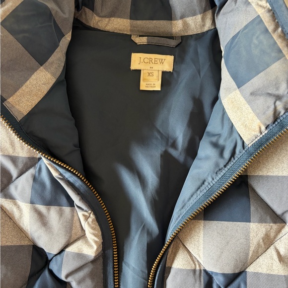 J. Crew Navy and Beige Plaid Quilted Vest - Picture 2 of 3